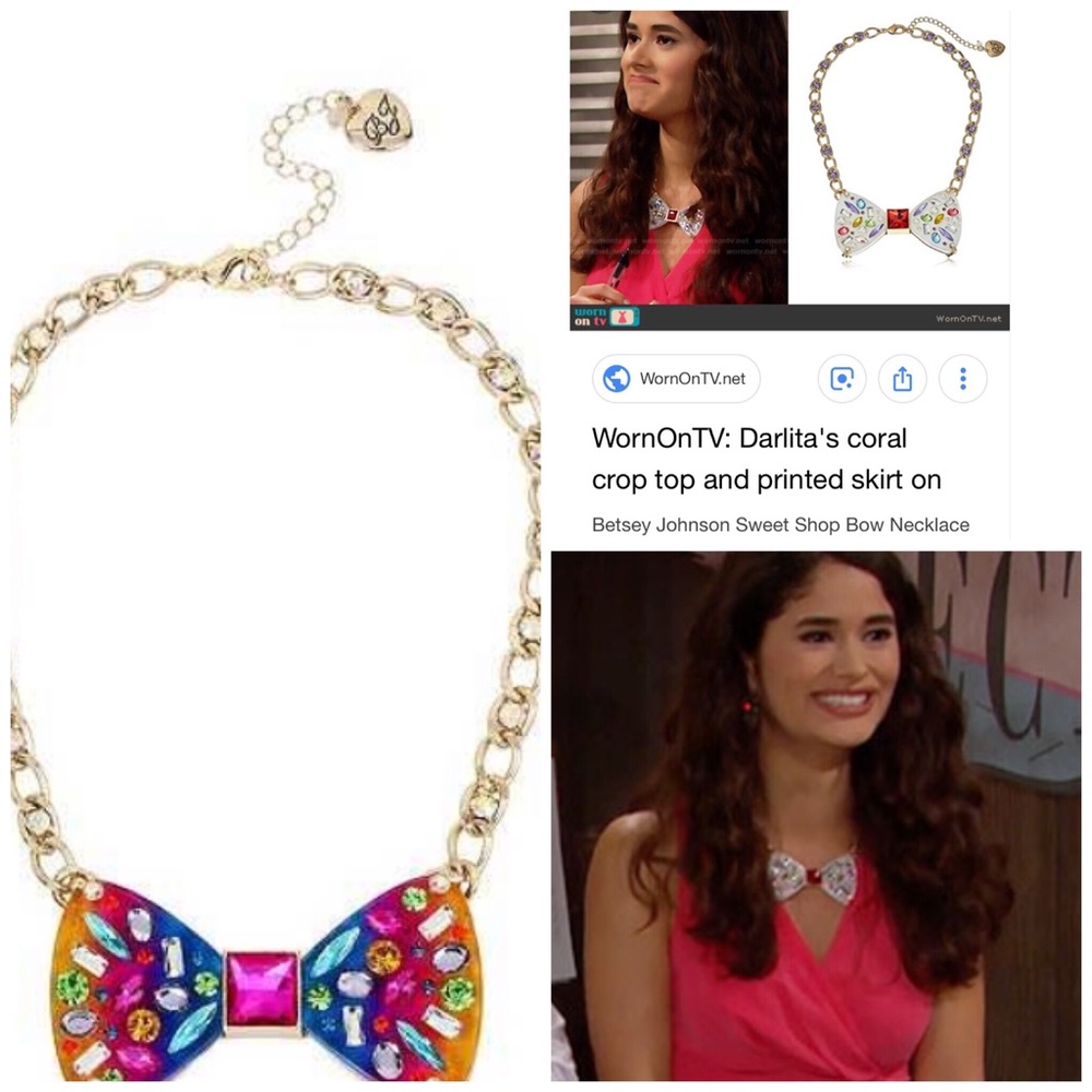 🌺Betsey Johnson Bow Connection Lucite Bow Pendant